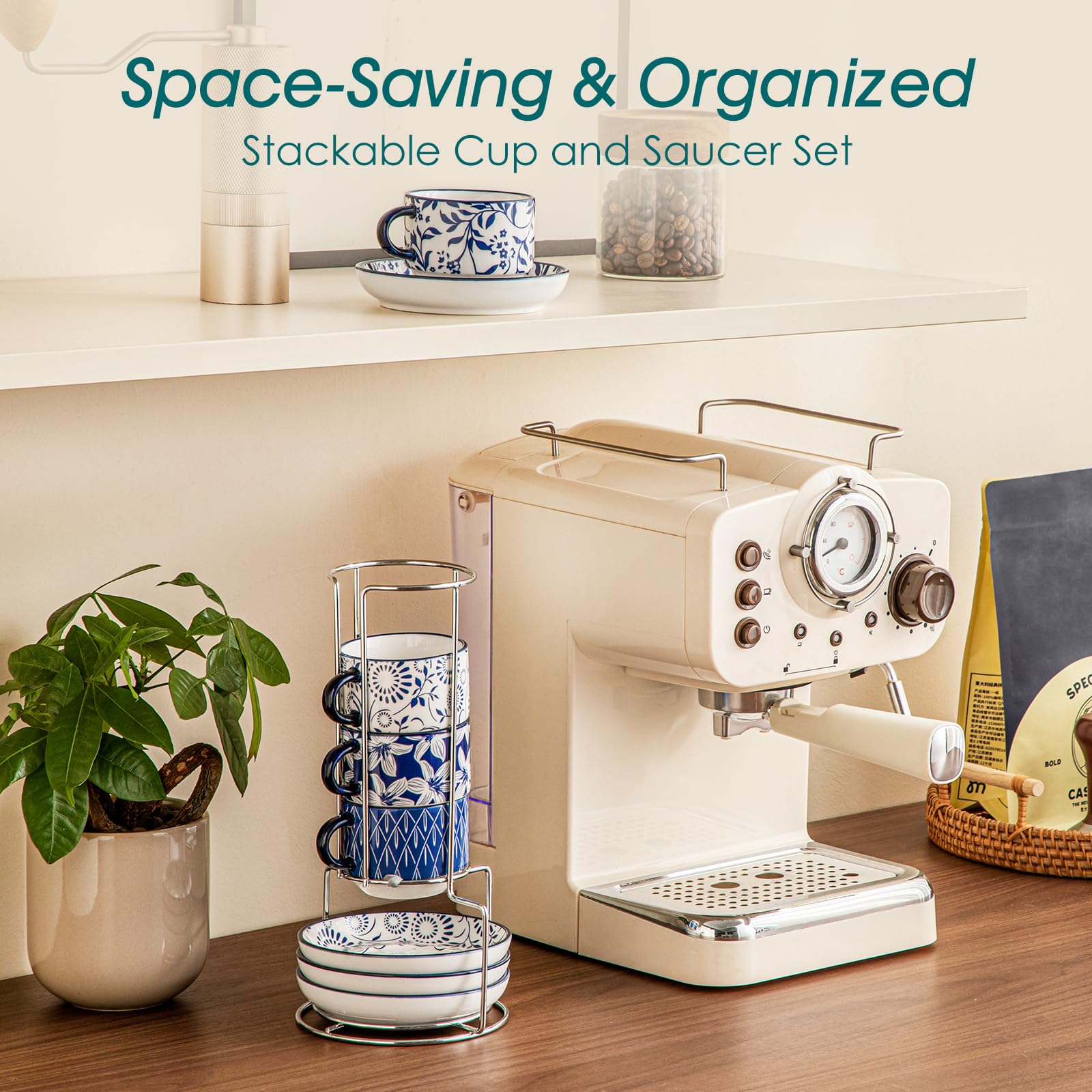 Vancasso SELENE four-ounce cups ideal for espresso and macchiato rituals.