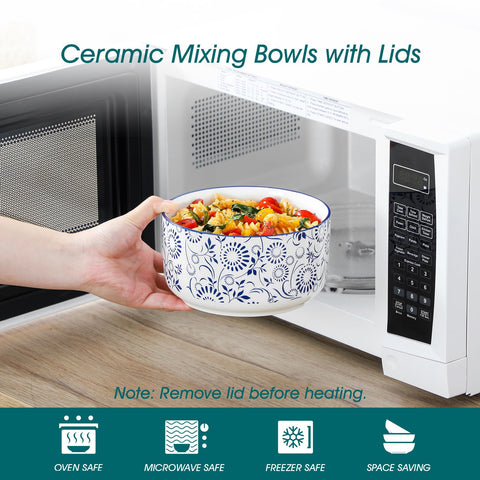 Vancasso Selene nesting bowls with lids, 20oz, great for portions and dips.