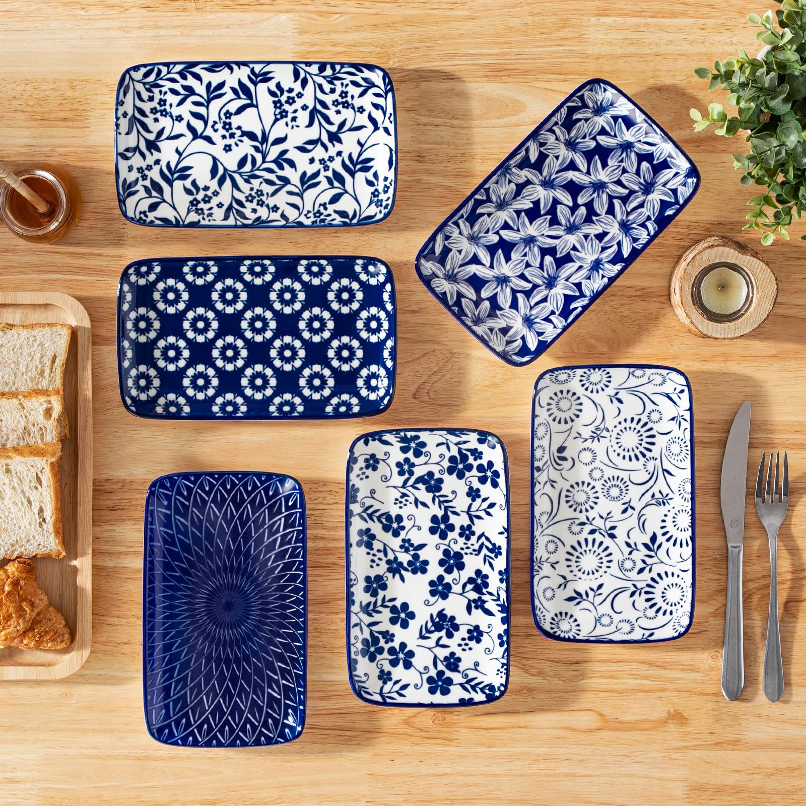 Vancasso Selene rectangle plates suit salads, sushi, and small bites