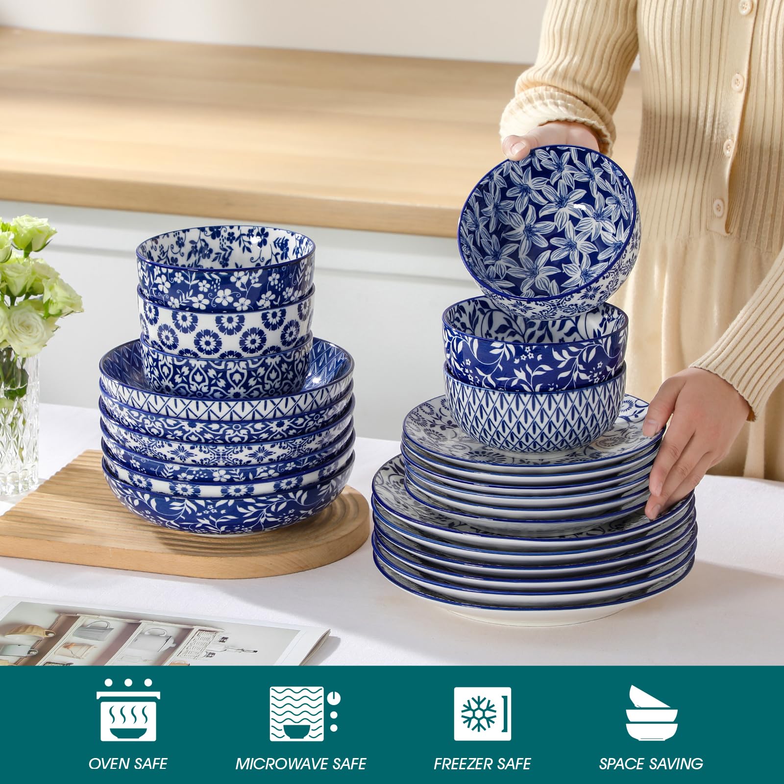 Vancasso Selene soup bowl in blue glaze for comforting servings