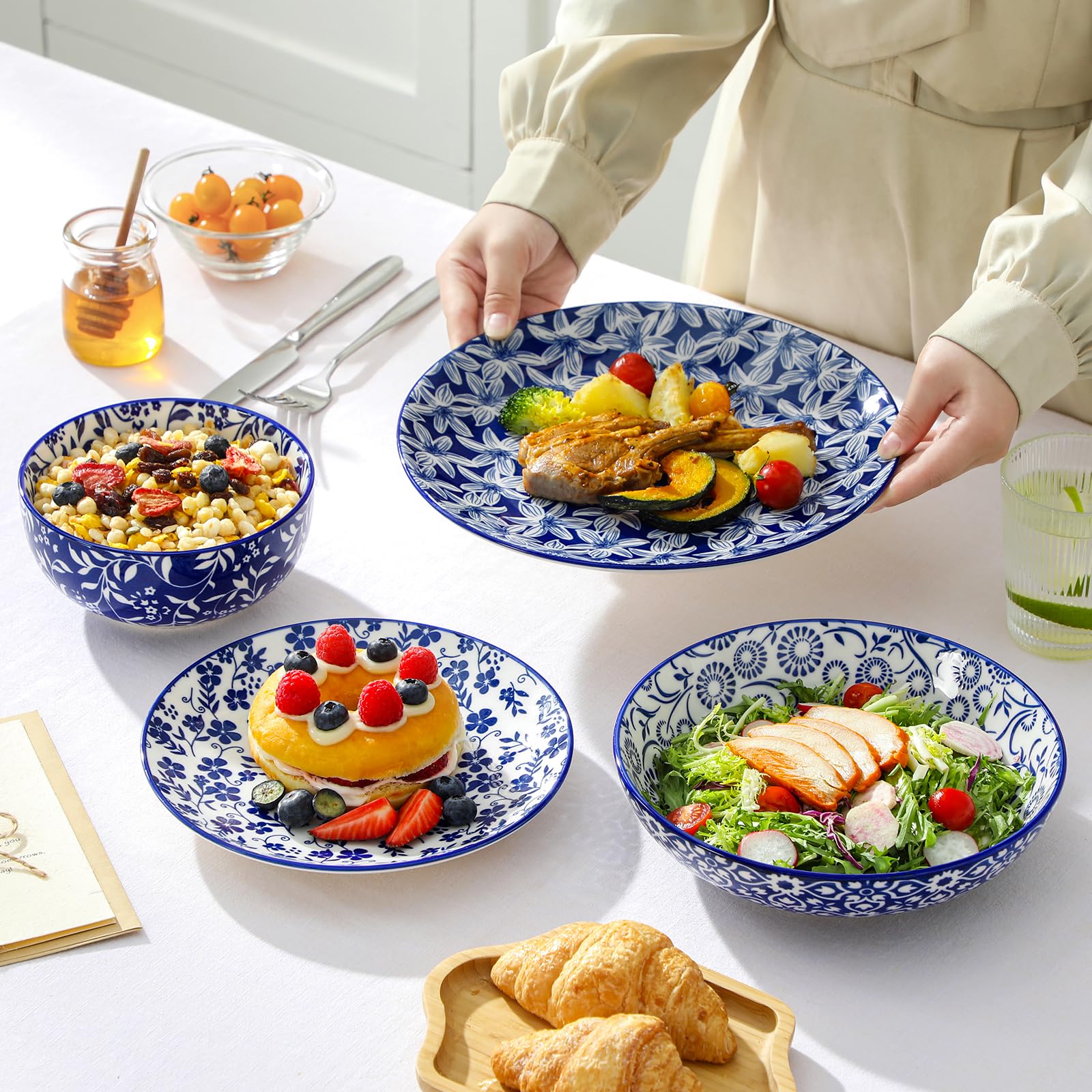 Vancasso Selene stackable design saves cabinet space during meals