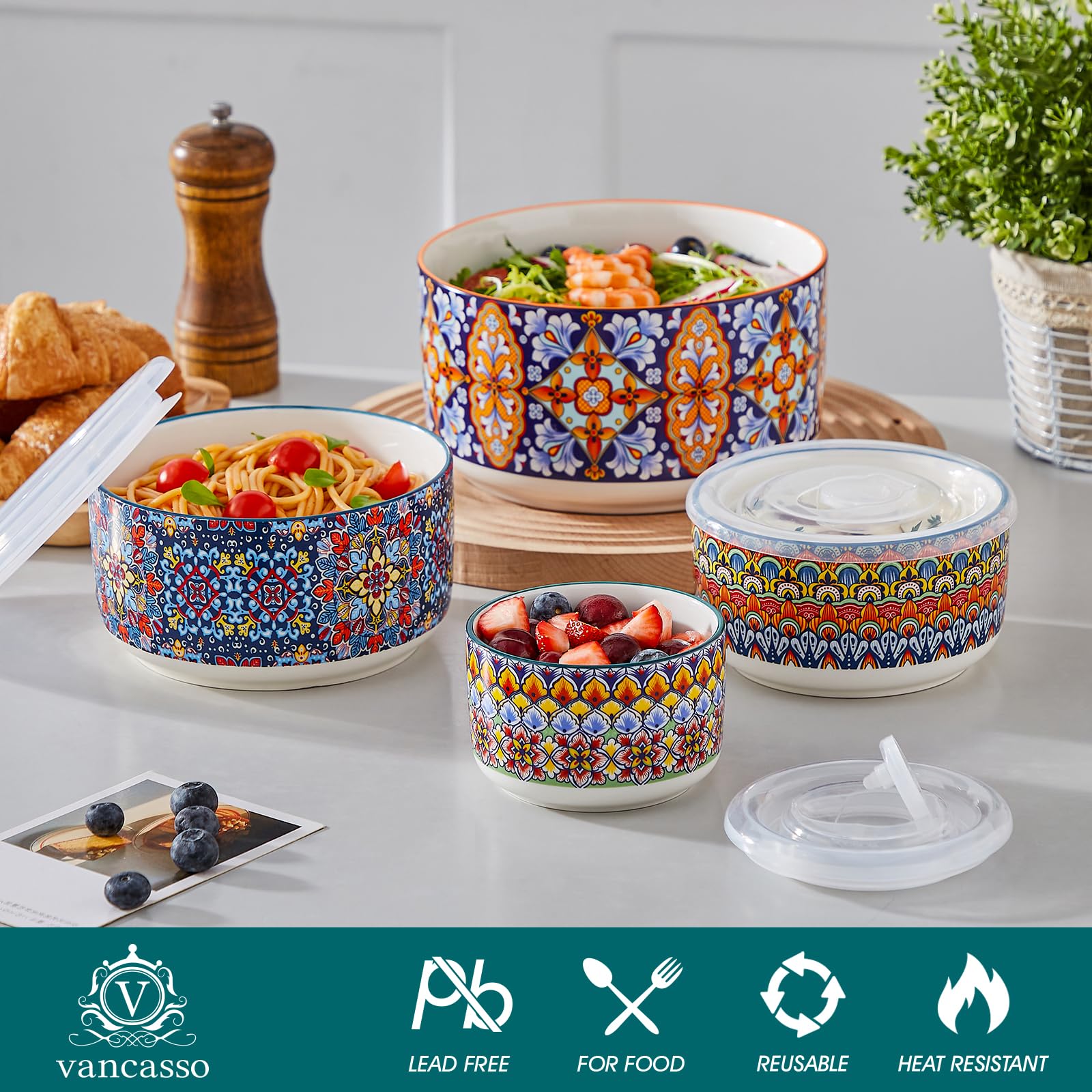Vancasso SIMI 20oz bowl with lid for quick side dishes.
