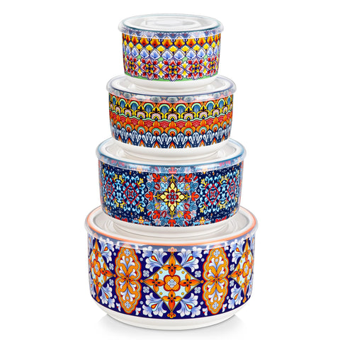 Vancasso SIMI 60oz bowl with lid keeps sauces fresh for storage.