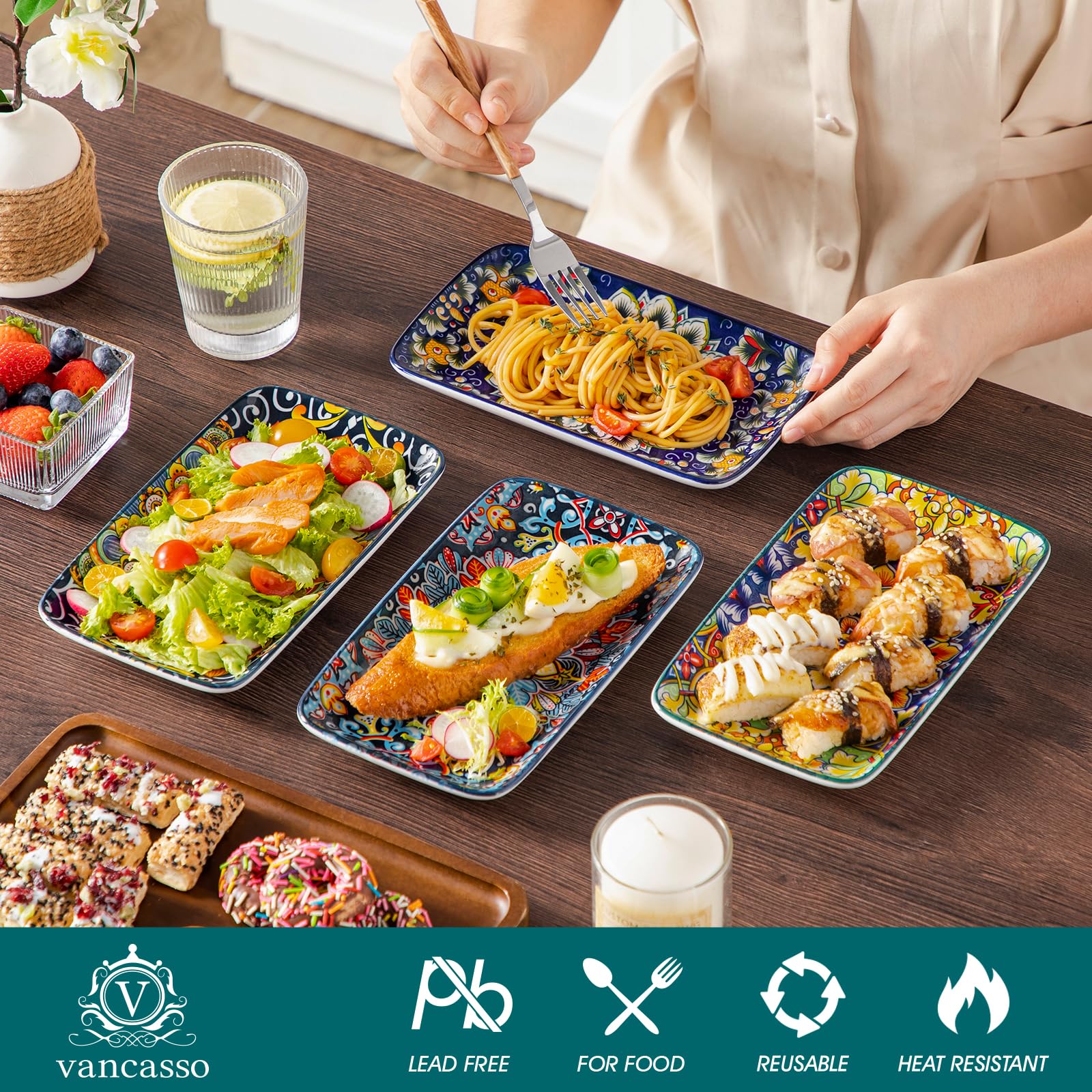 Vancasso Simi 8.5-inch appetizer plate ideal for starters and desserts