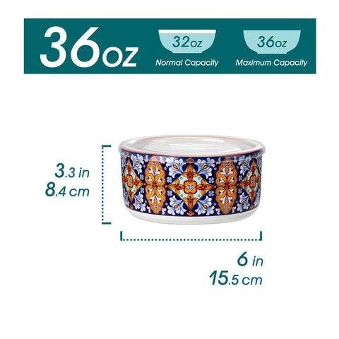 Close-up of Bohemian glaze on Vancasso SIMI bowls for stylish meal prep.