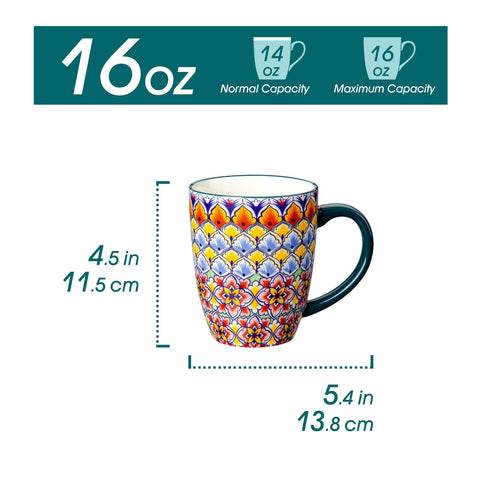 Vancasso SIMI boho mug pattern close-up showing vibrant glaze