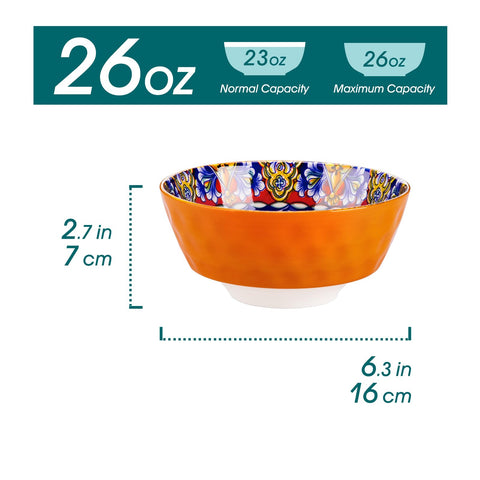 Vancasso SIMI bowls close-up of colorful intricate pattern