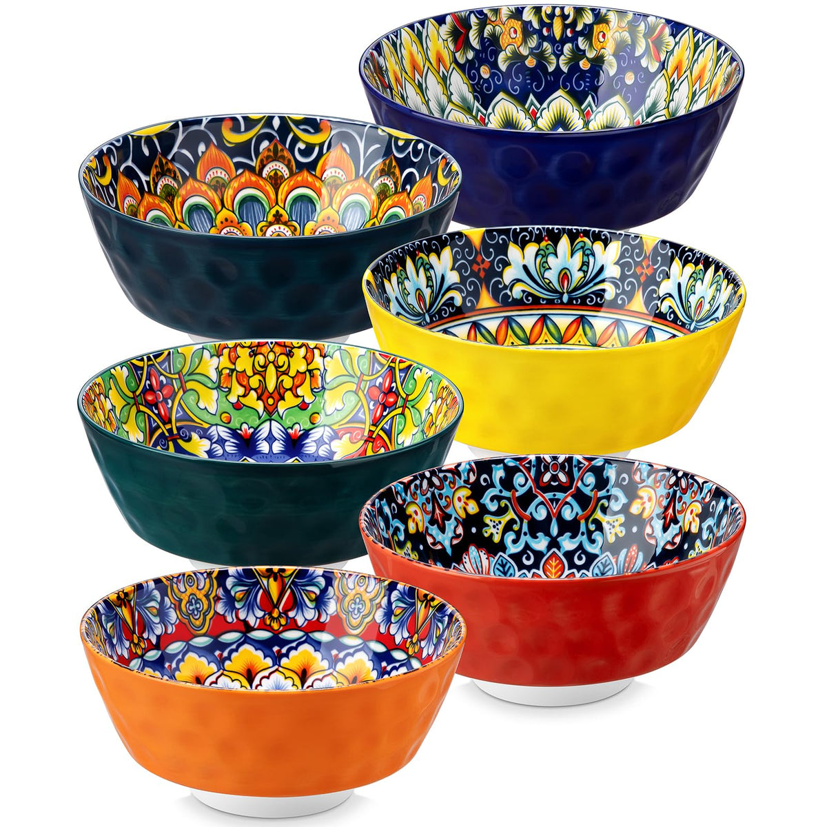Vancasso SIMI bowls front view with vibrant boho glaze