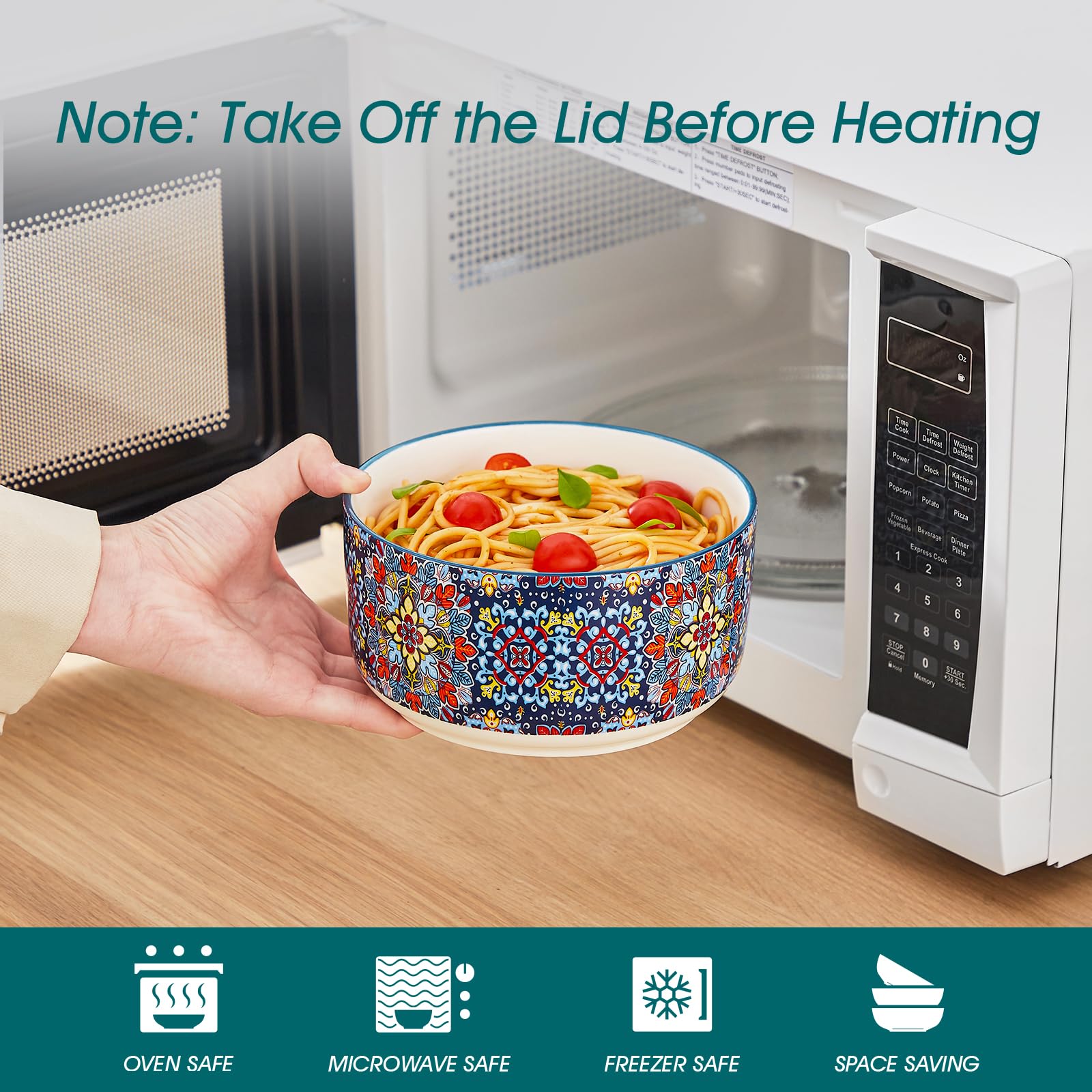 Bowls stacked compactly to save kitchen space in the SIMI set.