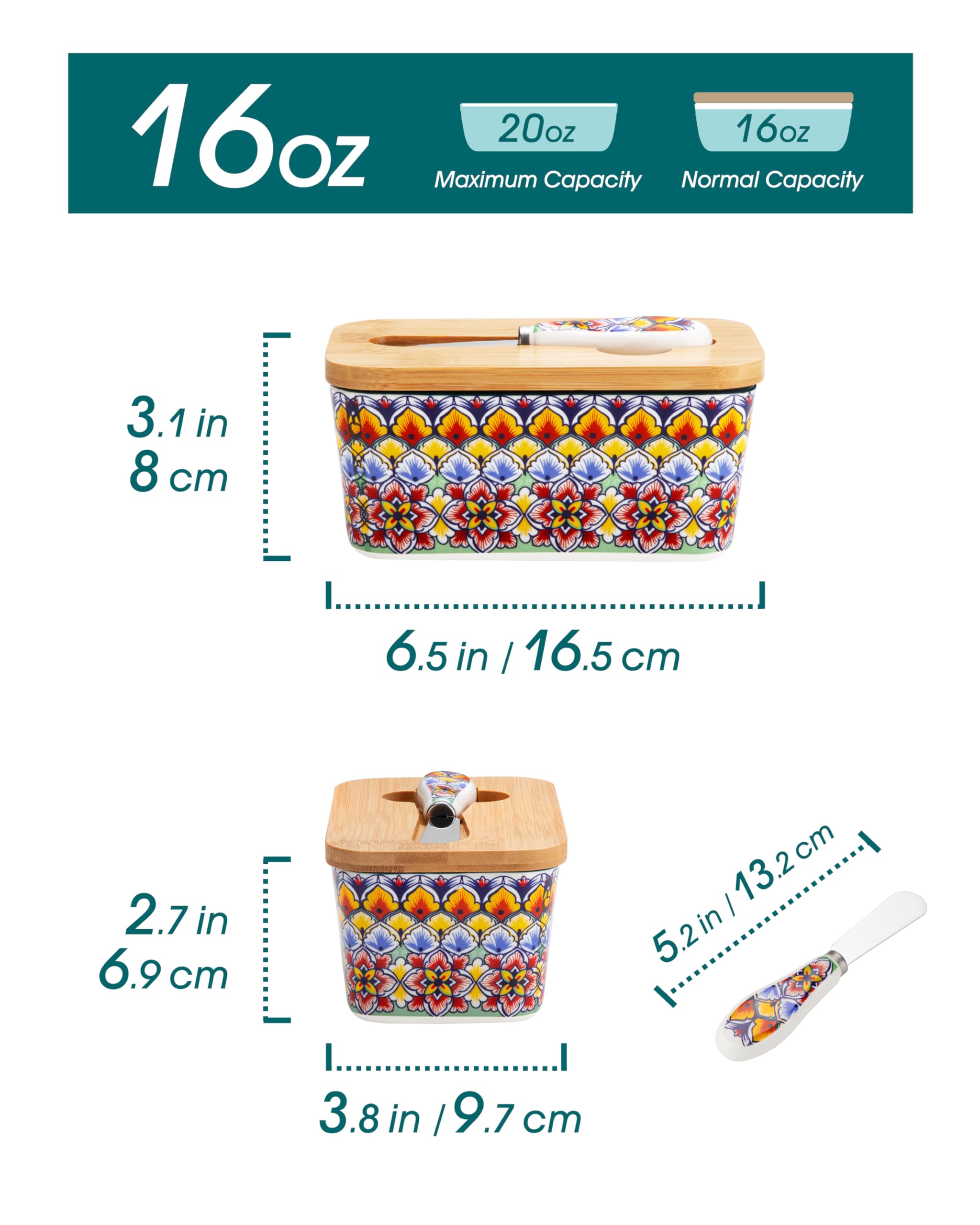 Vancasso SIMI butter dish Bohemian pattern enhances kitchen decor and organization