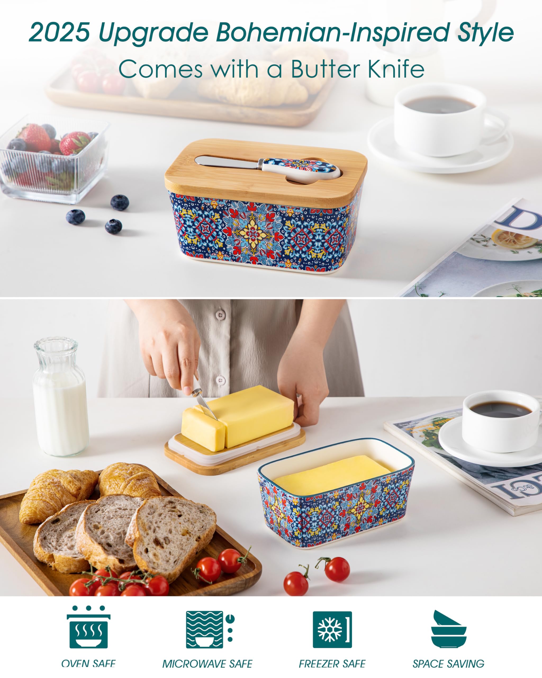 Vancasso SIMI butter dish doubles as a small cutting board for prep.