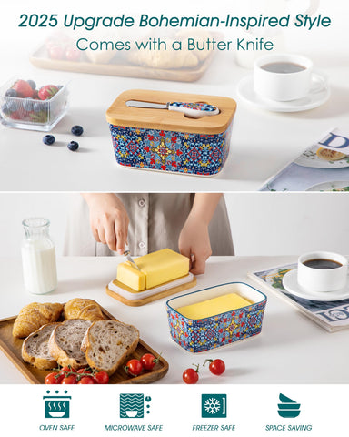 Vancasso SIMI butter dish doubles as a small cutting board for prep.