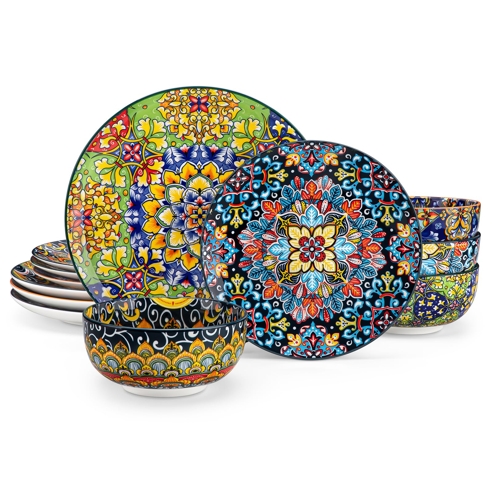 Vancasso SIMI dinner plate with vibrant Bohemian design for confident hosting