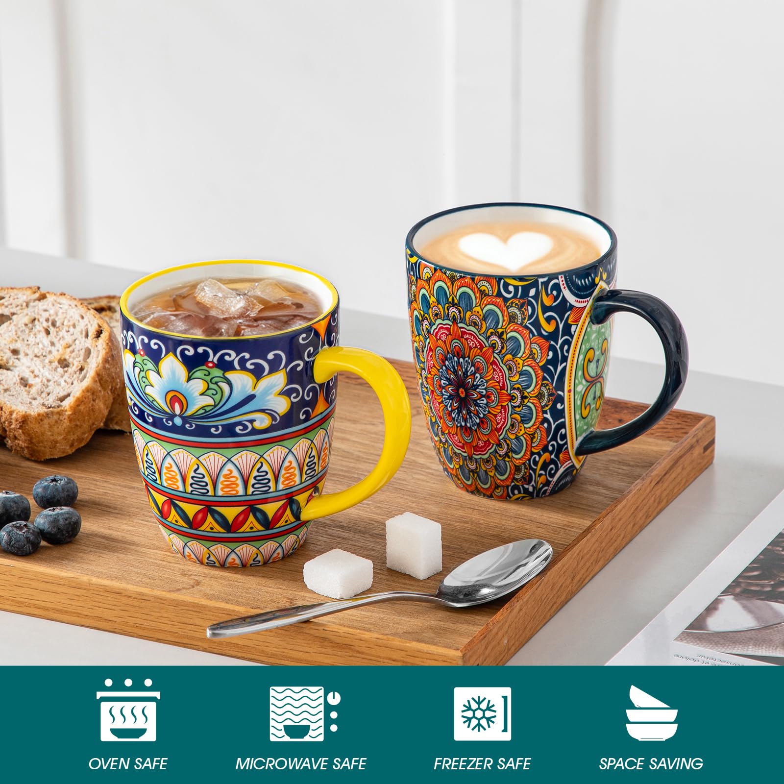 Vancasso SIMI mugs are dishwasher and microwave safe for daily use