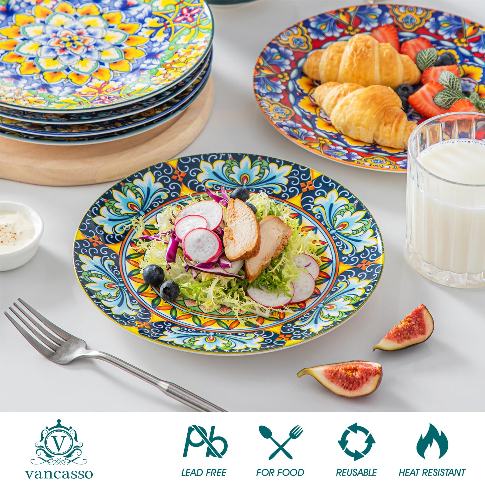 Vancasso Simi plate set arranged on a dining table for casual or festive meals.