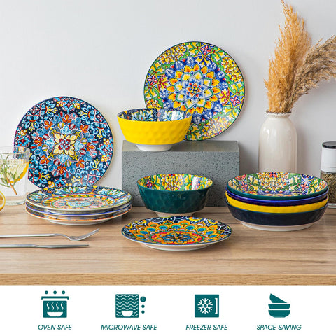 Vancasso Simi plates shown in a microwave-safe context for reheating.