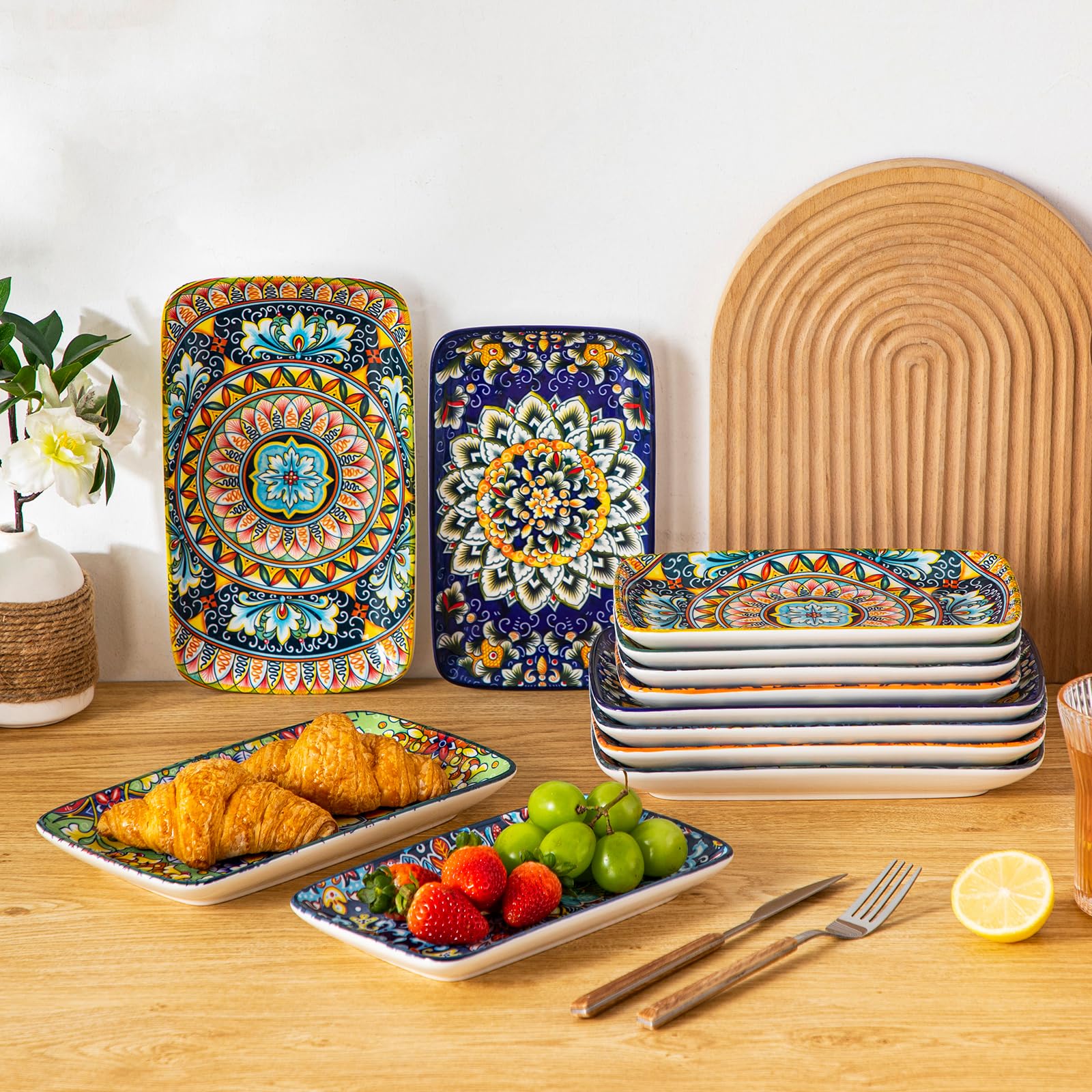 Dishwasher-safe porcelain enables easy cleanup after gatherings.
