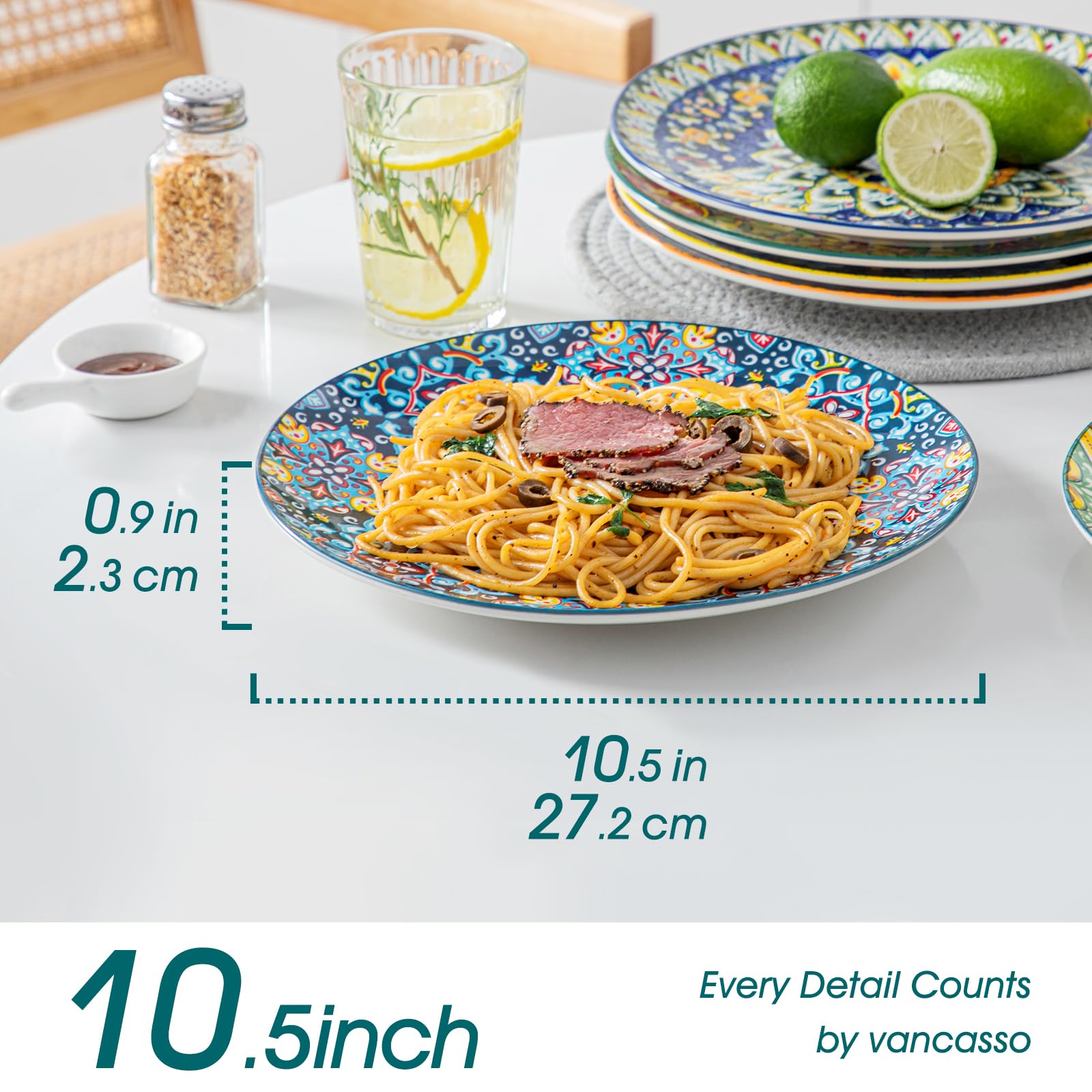 Vancasso SIMI dinner plates glossy ceramic finish for easy cleaning