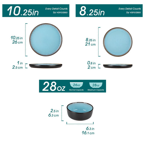 Vancasso sky blue bowls: sturdy stoneware great for soups and sides.