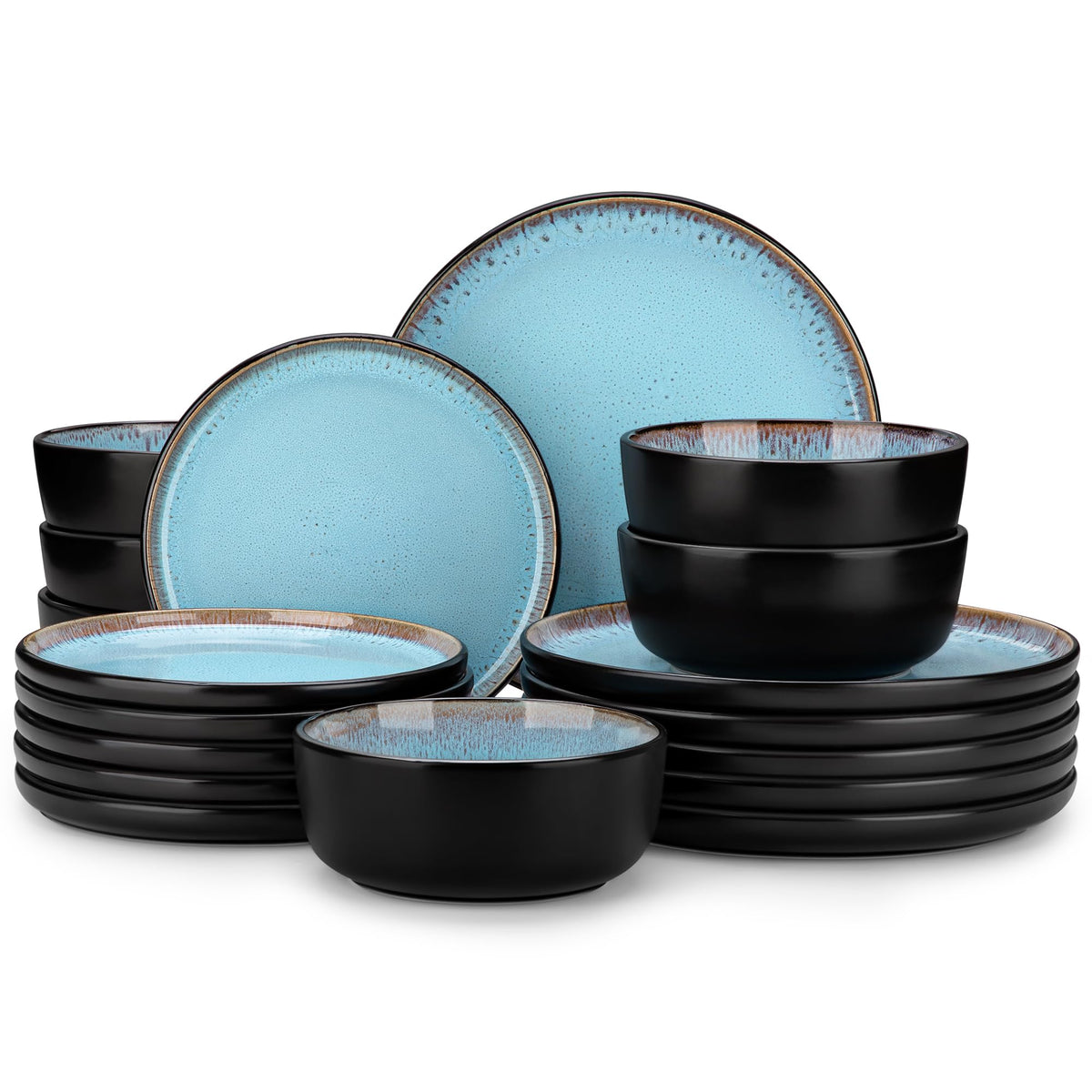 Vancasso sky blue plates: vibrant glaze for elevated everyday dining.