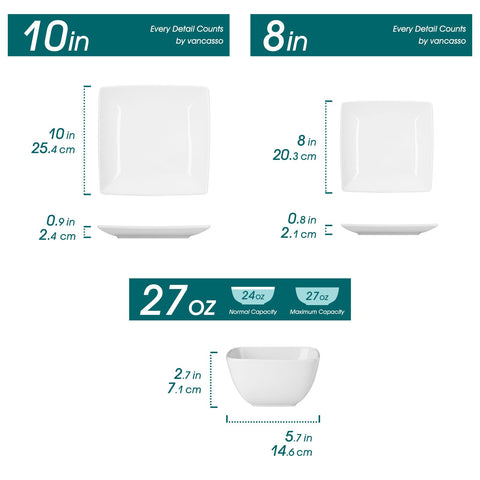 Vancasso Soho square dessert plate highlighting clean lines for elegant dessert courses