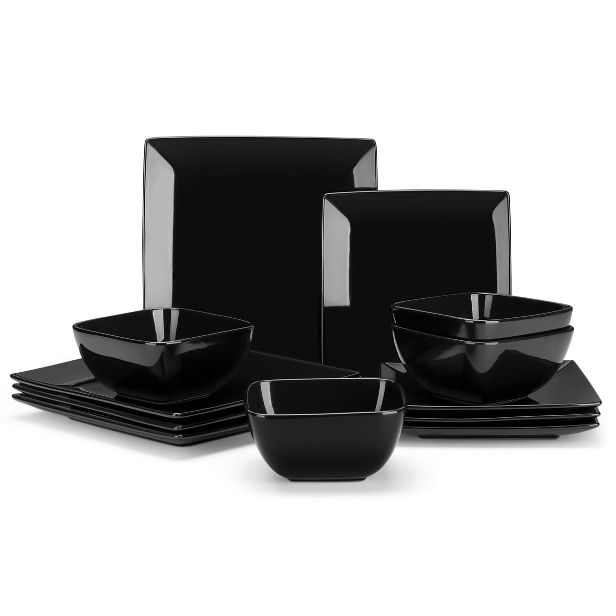 Vancasso Soho square dinner plates set on table for stylish everyday meals
