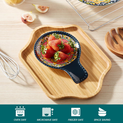Blue spoon rest on kitchen counter as decor accent
