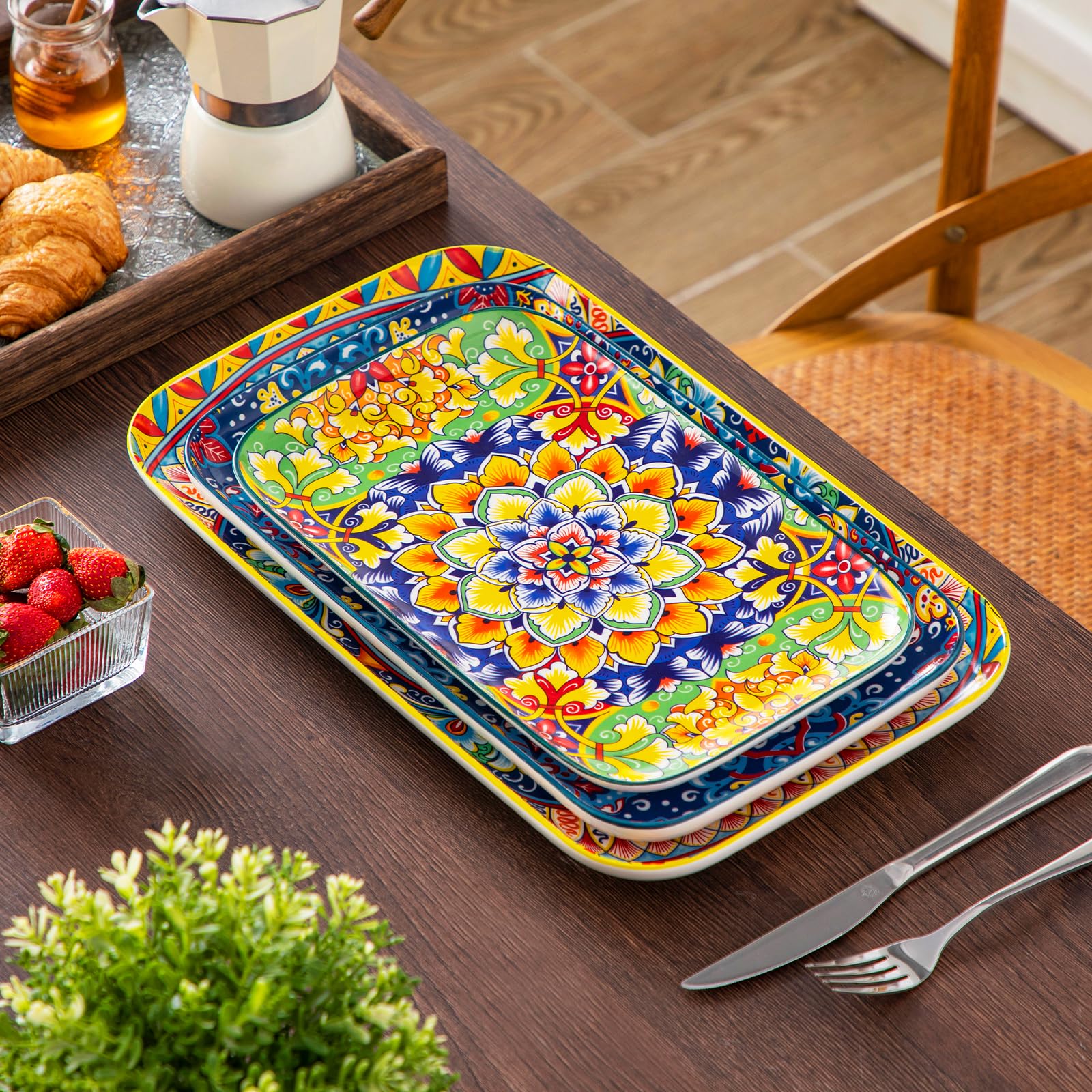 Vancasso stackable porcelain serving dish saves storage space