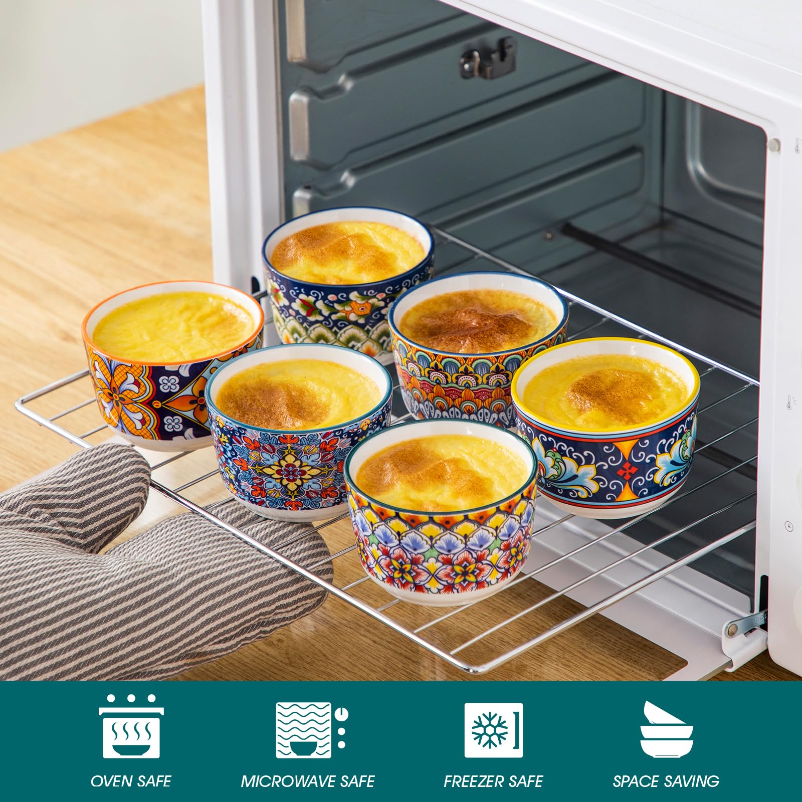 Vancasso stackable ramekins in porcelain for easy kitchen storage.