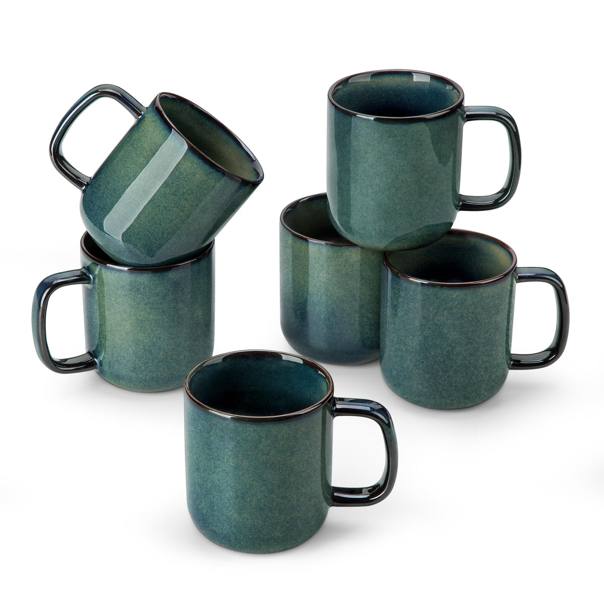 Vancasso Starry 12oz green mug in studio shot, ideal for lattes and cocoa