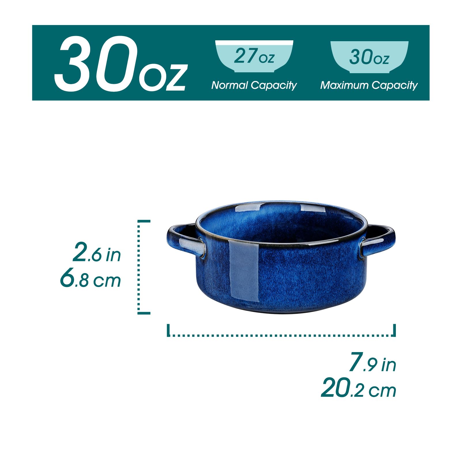 Vancasso Starry 30oz bowls highlighting generous capacity