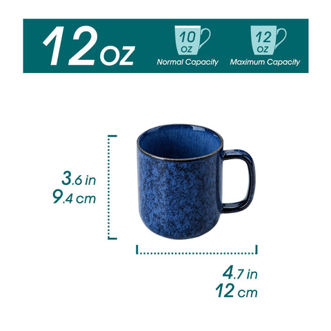 Vancasso STARRY blue 12oz mug close glaze pattern showing unique glaze