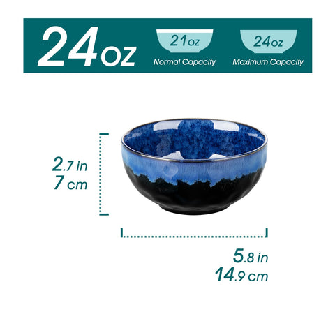 Vancasso Starry blue cereal bowls add elegant color to breakfast.