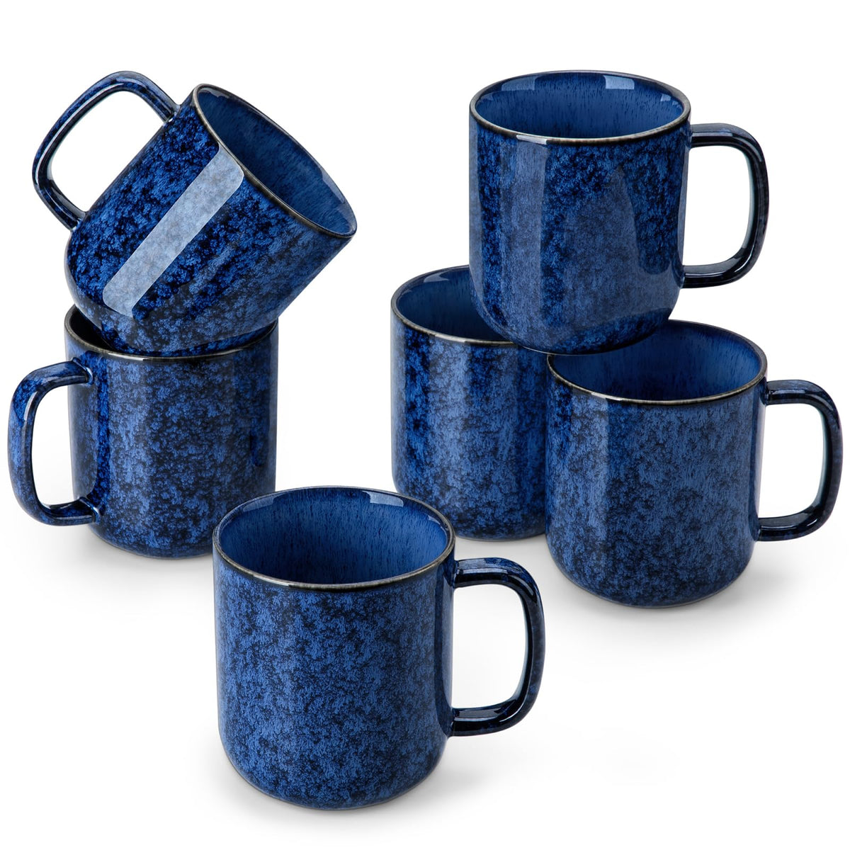 Vancasso STARRY blue 16oz mugs set, ideal for daily coffee.