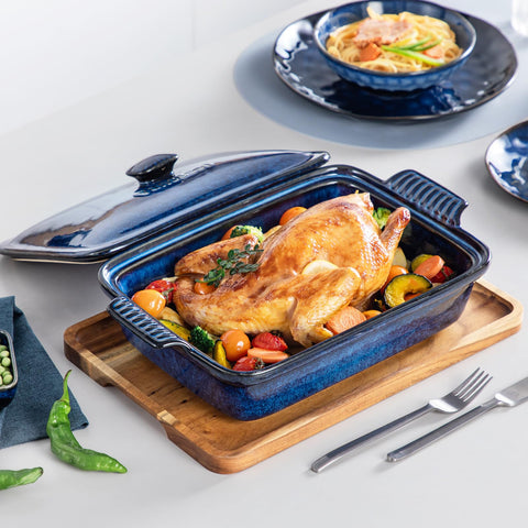 Vancasso Starry dish is dishwasher-safe and microwave-safe.