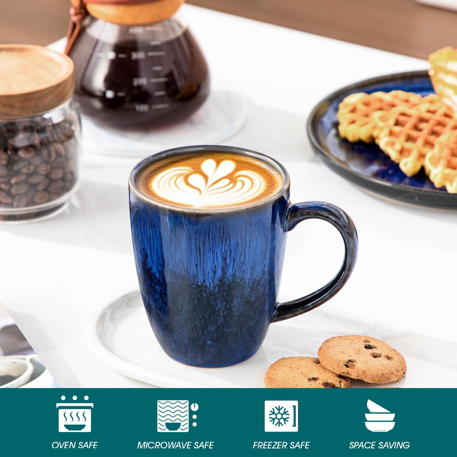 Vancasso Starry blue mug microwave-safe for quick warming