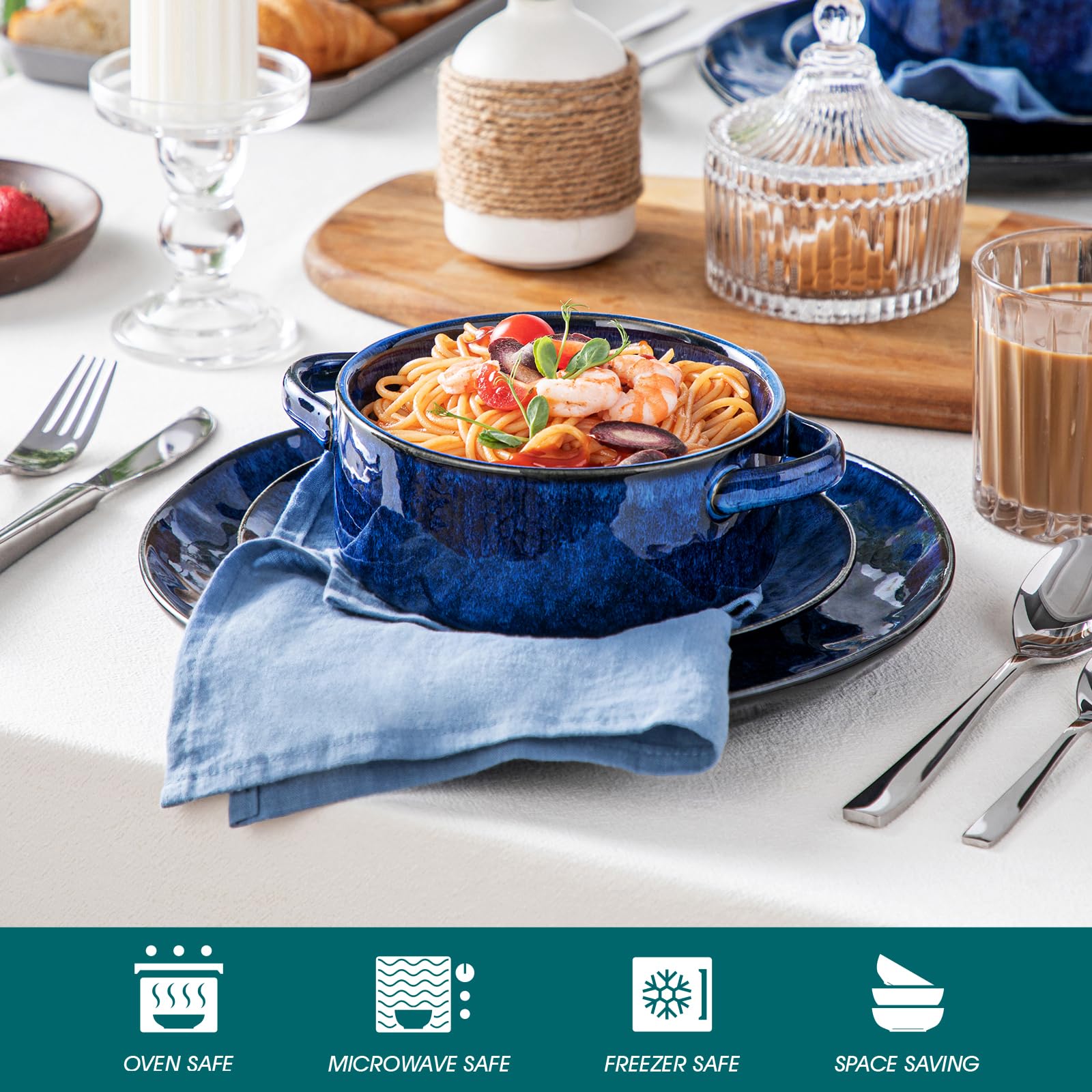 Vancasso Starry bowls placed in oven-safe configuration