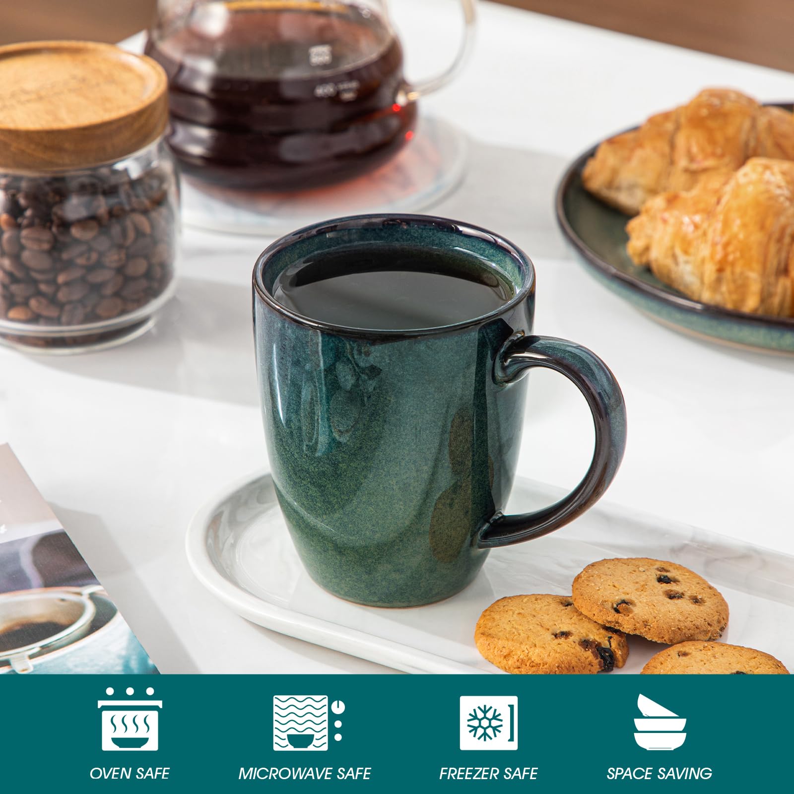 Vancasso Starry mug is microwave safe for quick reheating at home.