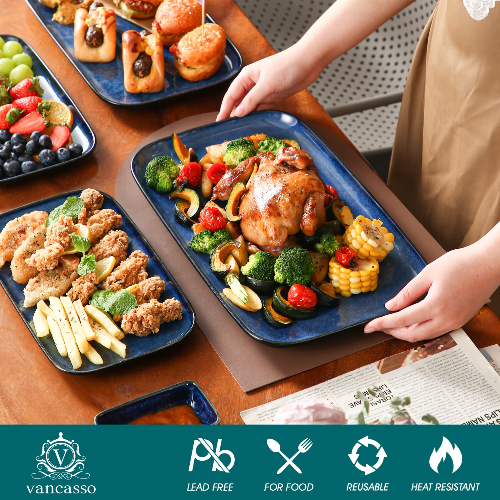 Vancasso Stern 13in platter layout ideal for cheese boards.