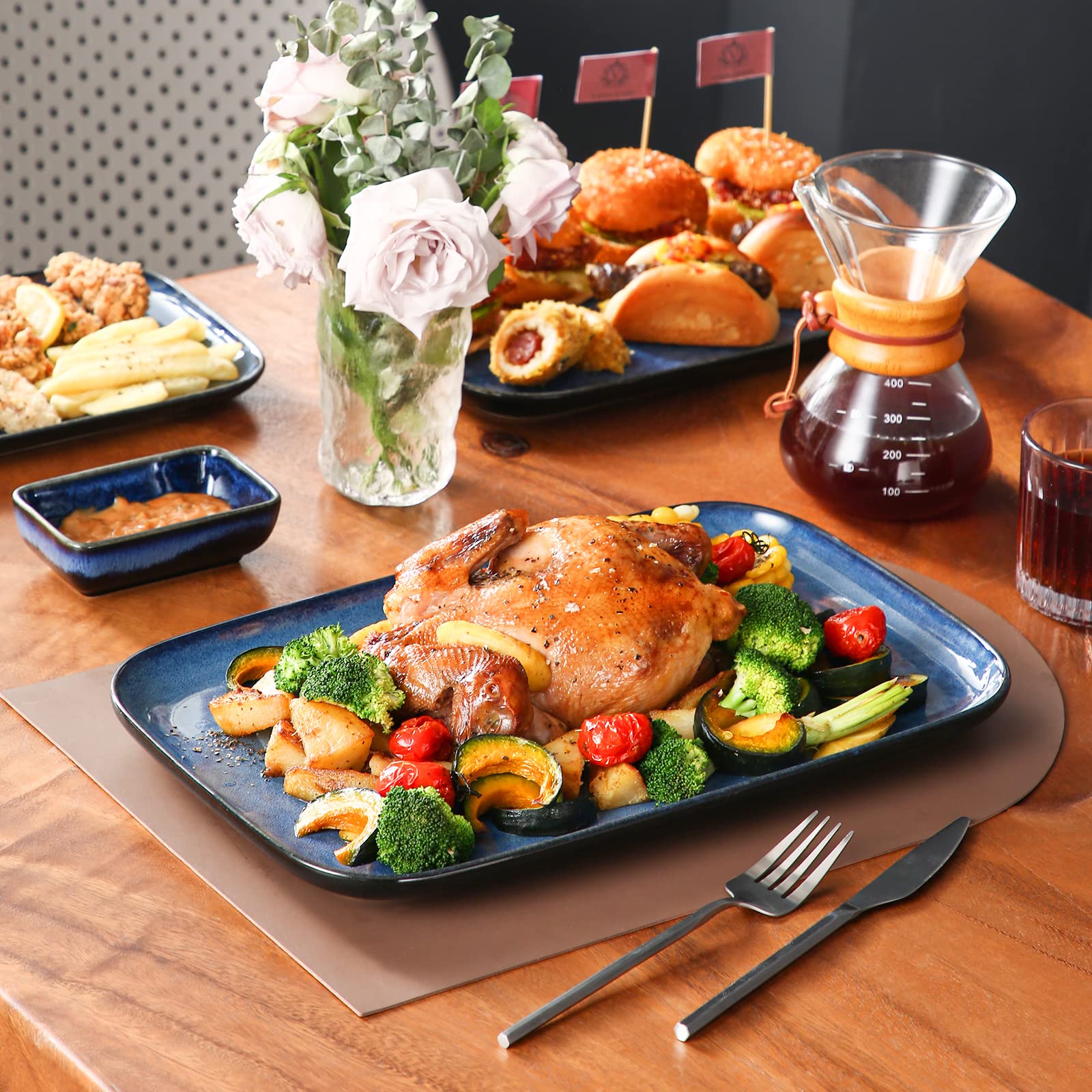 Vancasso Stern stoneware platter set is safe and durable.