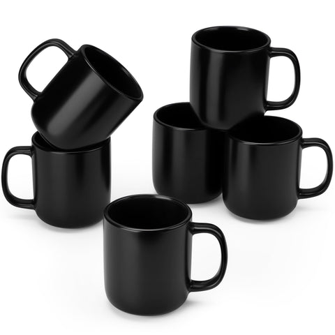 Vancasso stoneware coffee mugs set of 6, 16 oz, ideal for Americano and tea.