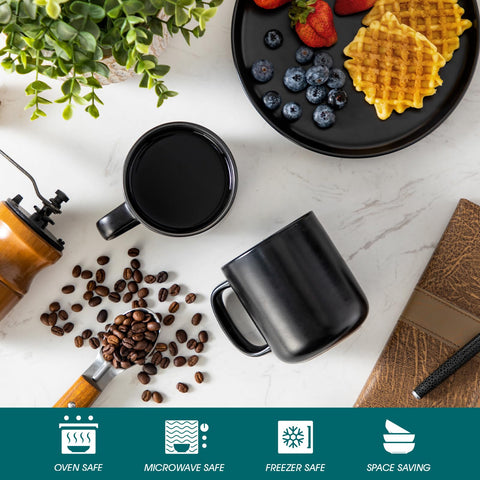 Vancasso microwave-safe glaze on stoneware mug for quick reheats.