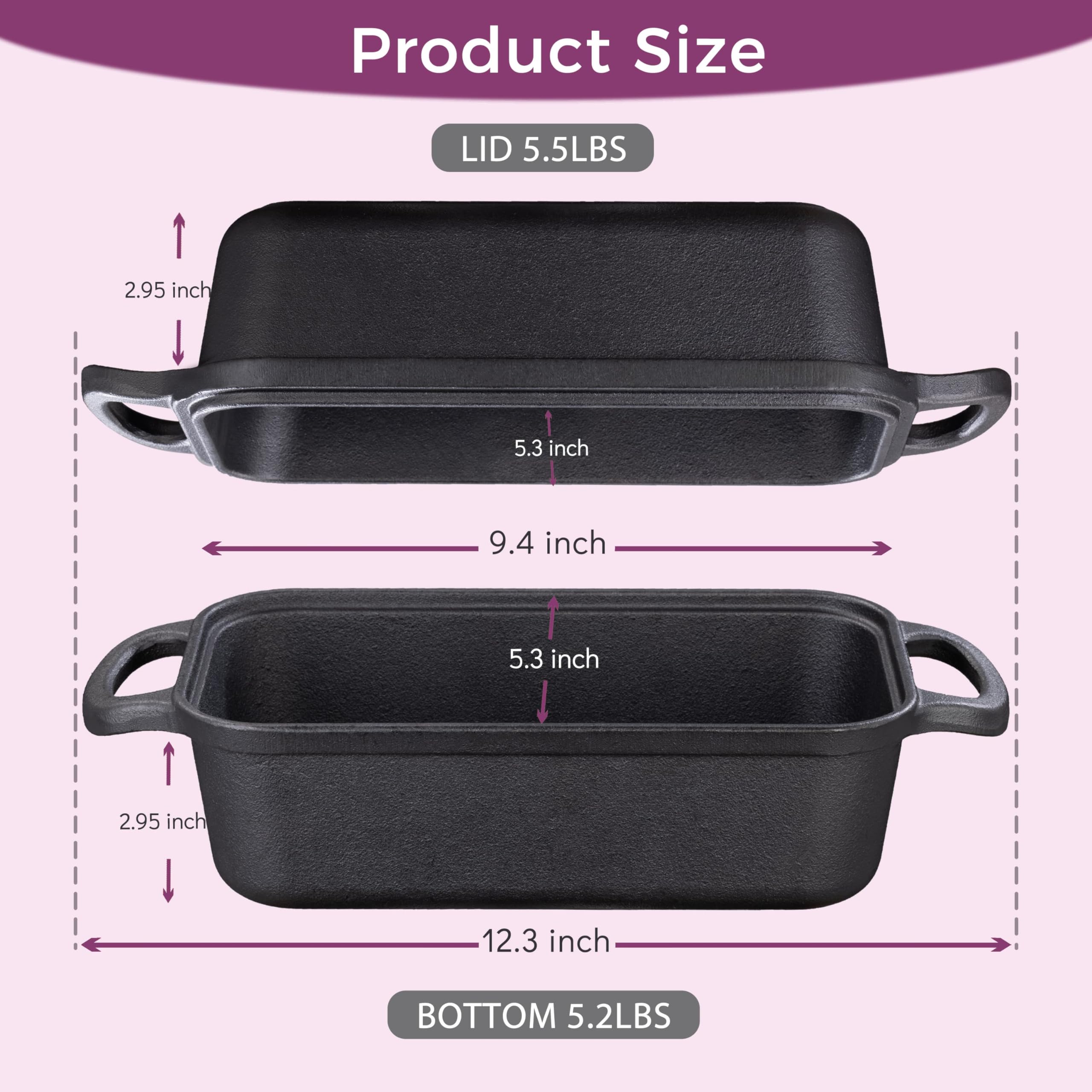 Vanderlume loaf pan interior view highlighting generous baking space.