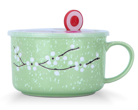 VanEnjoy 30oz ceramic bowl with lid and handle for on-the-go meals