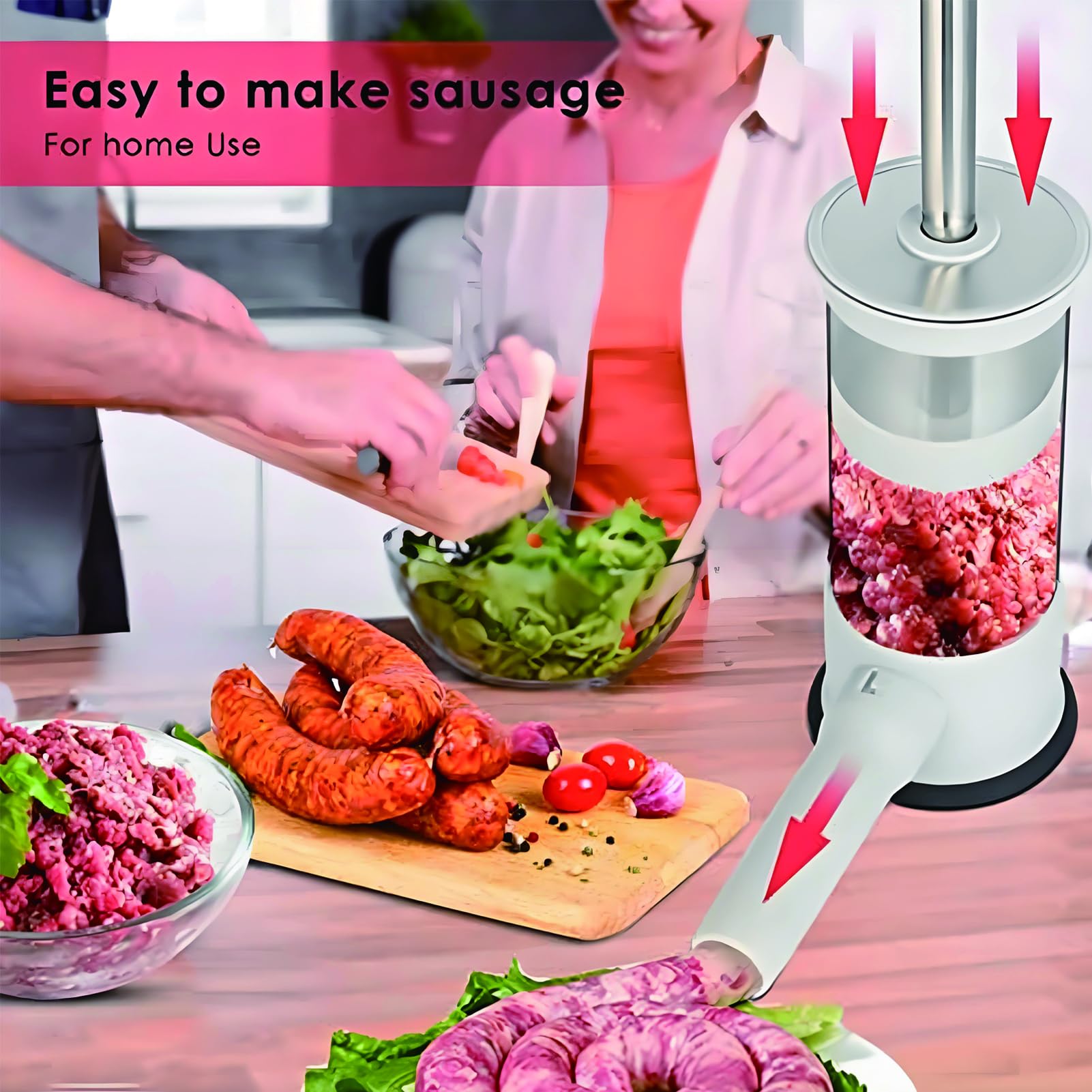 Manual operation provides hands-on control during stuffing