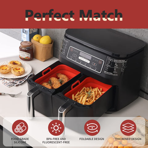 Vangerute liner installed in an 8QT Ninja Foodi Dual air fryer.