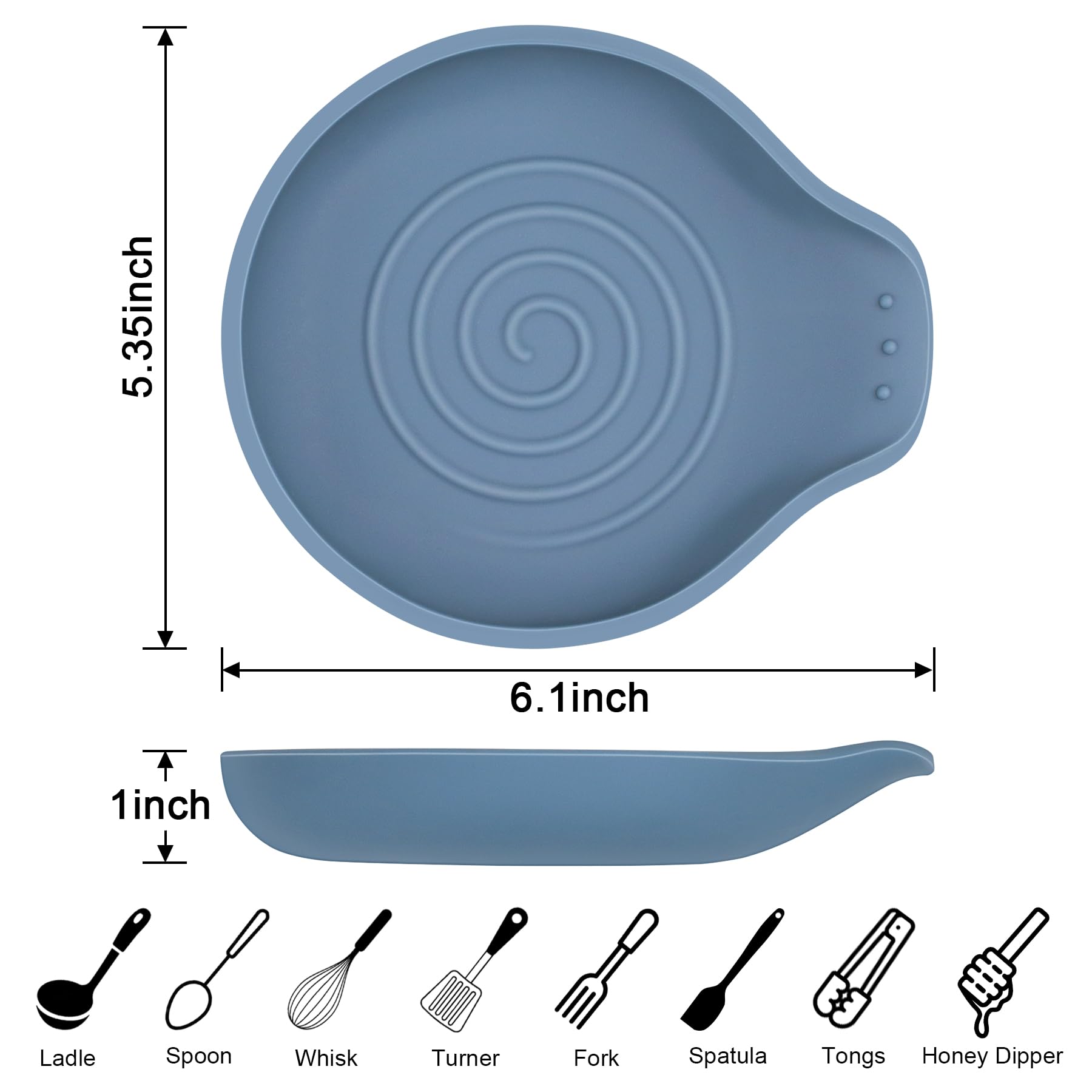 VanlonPro indigo two-pack spoon rest for clutter-free prep