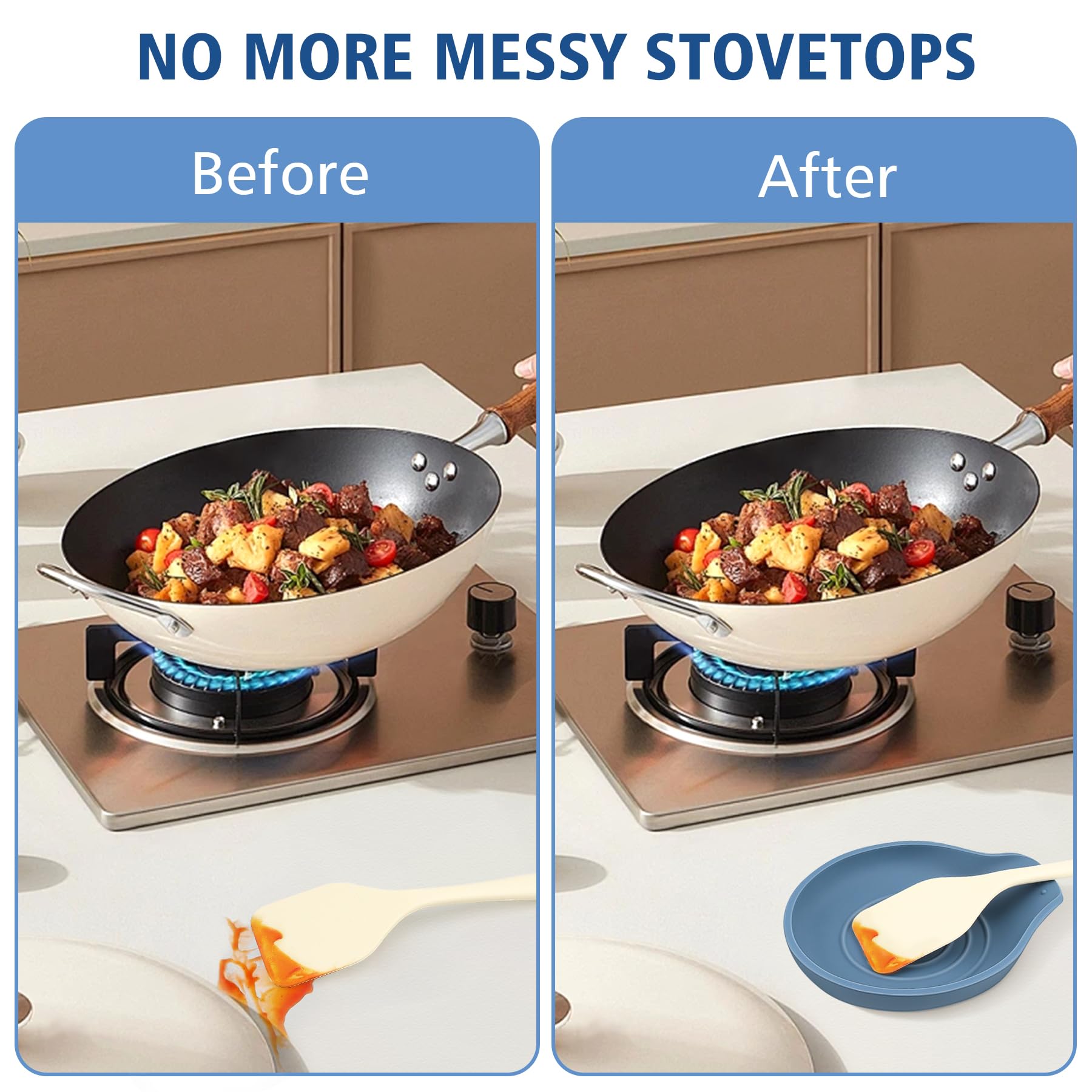VanlonPro stove-top setup spoon rest within reach during cooking