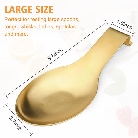 VanlonPro spoon rest with gold accent on counter catches drips and protects surfaces