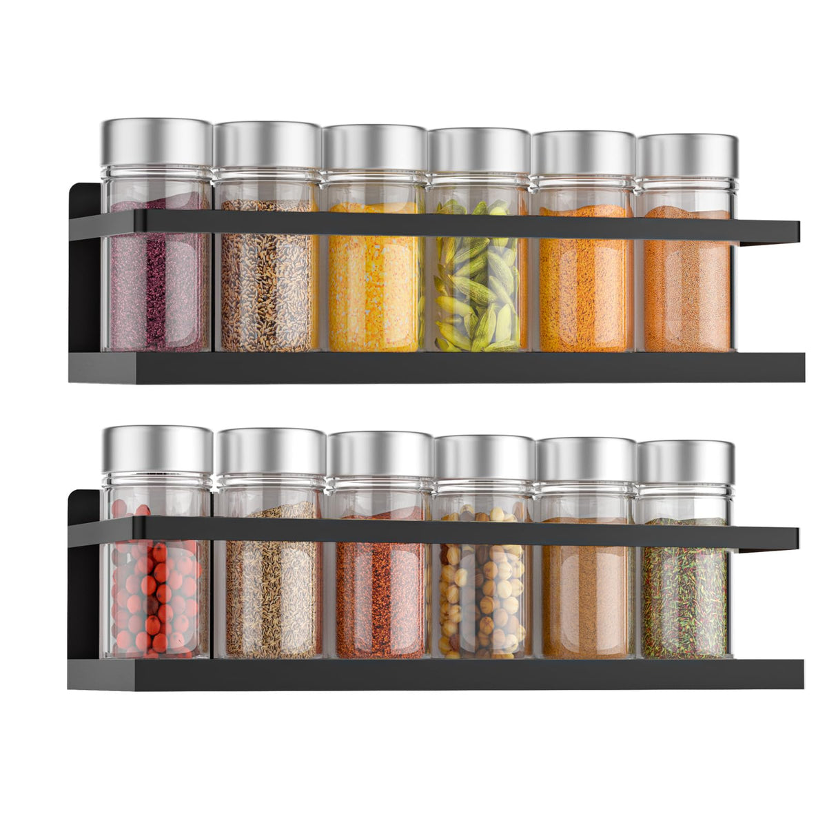 VANPET magnetic spice rack on fridge door provides secure, easy access to spices.